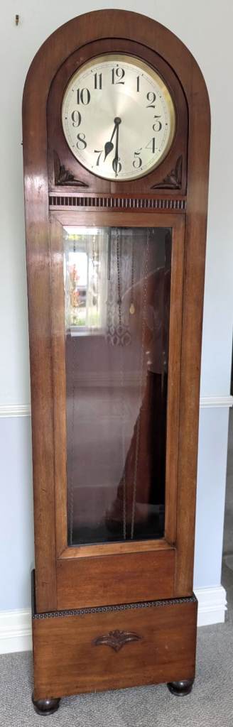 Vintage Dufa Grandfather Clock – 3 Weight Westminster Chime German Oak Long case