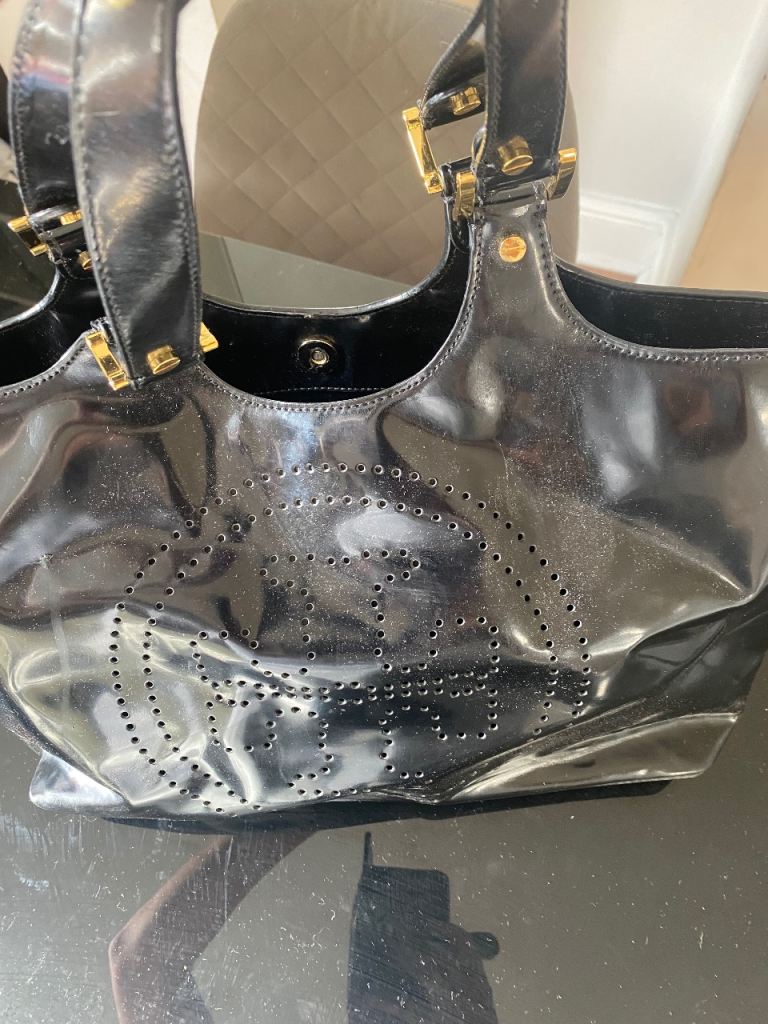Tory Burch Black Patent Shopper Bag – Good Condition