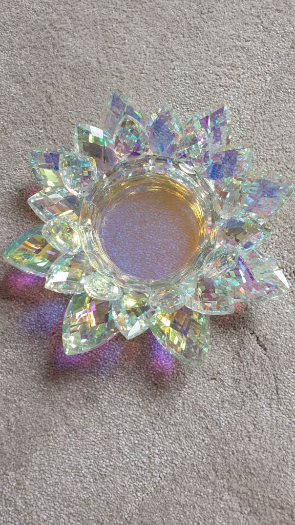 Lotus Glass Flower Glass Candle Holder
