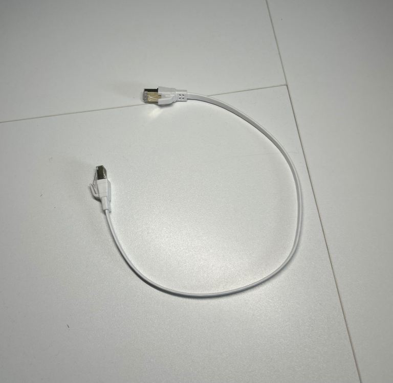 CAT8 Ethernet Cable White High Speed Flat Internet Patch Lead - Oxford