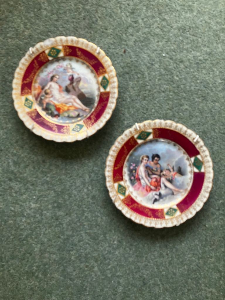 Decorative Ceramic Plates with Classical Scenes – Good Condition