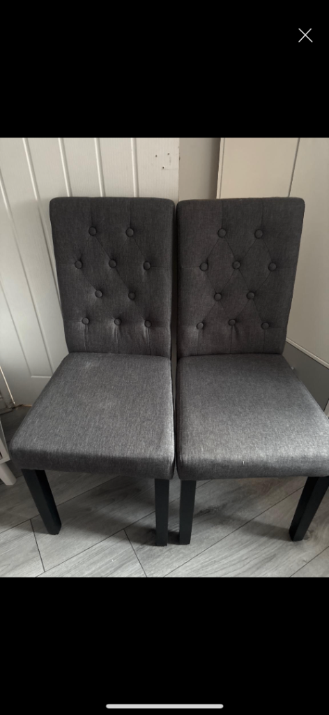 Two grey chairs