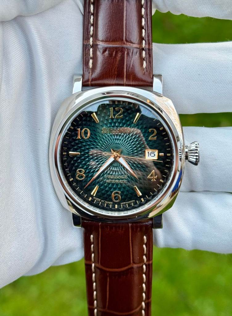 Seiko Automatic Watch Custom NH35 Mod Vintage Leather 42mm Square
