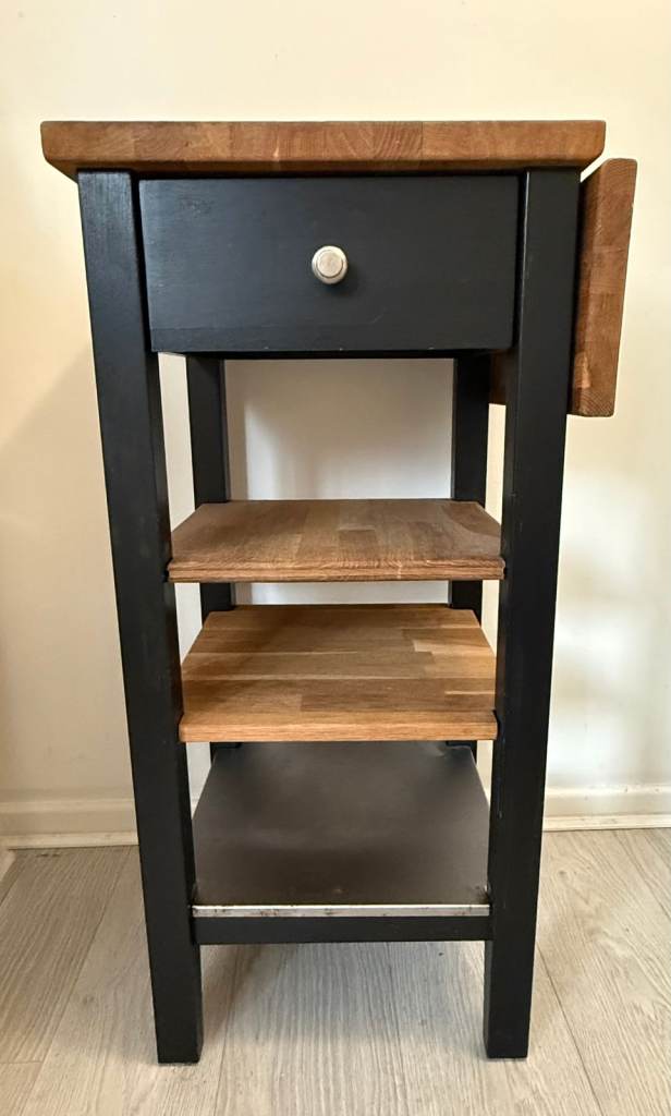 IKEA STENSTORP kitchen trolley, Small Kitchen Island with Drawer & Shelves, butchers block