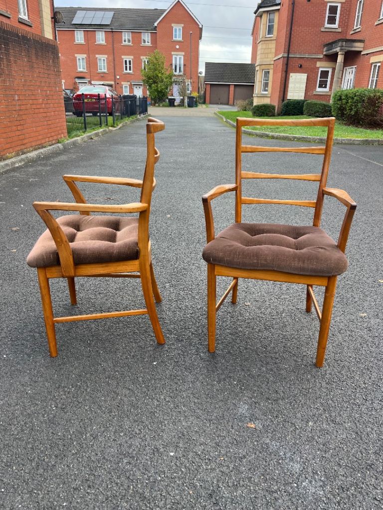 Pair of Macintosh carver dining chairs (delivery available)