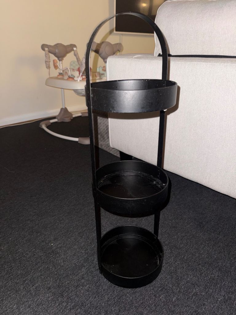 Black Metal 3-Tier Display Stand – Good Condition
