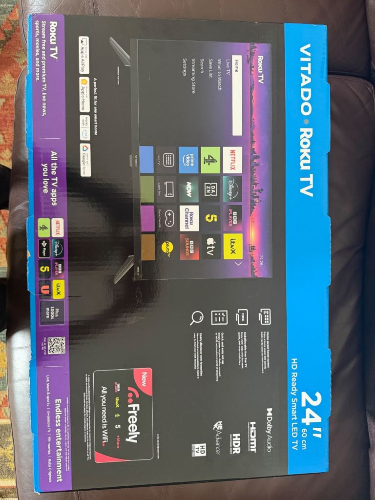 Unopened Vitado Roku TV 24-inch HD Ready Smart LED TV – New