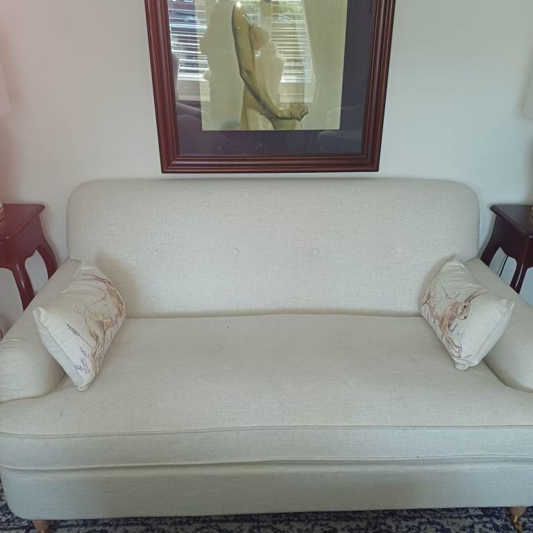 Habiat cream sofa and 2 armchairs 1.5 years