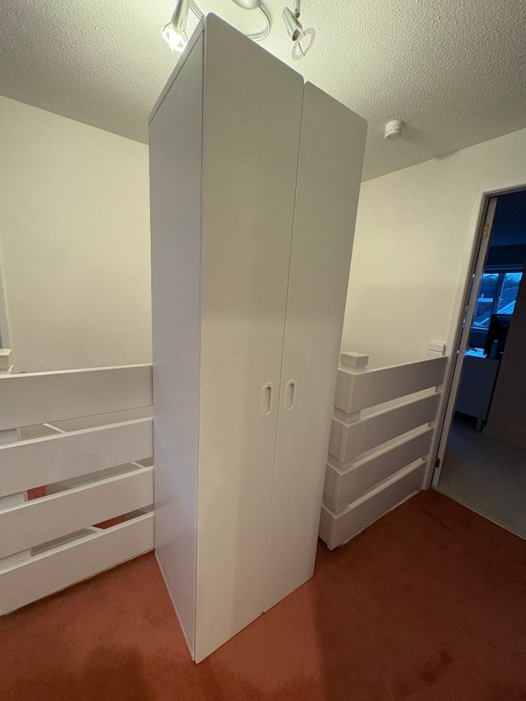 IKEA kids wardrobe with hanging rails and drawers – good condition