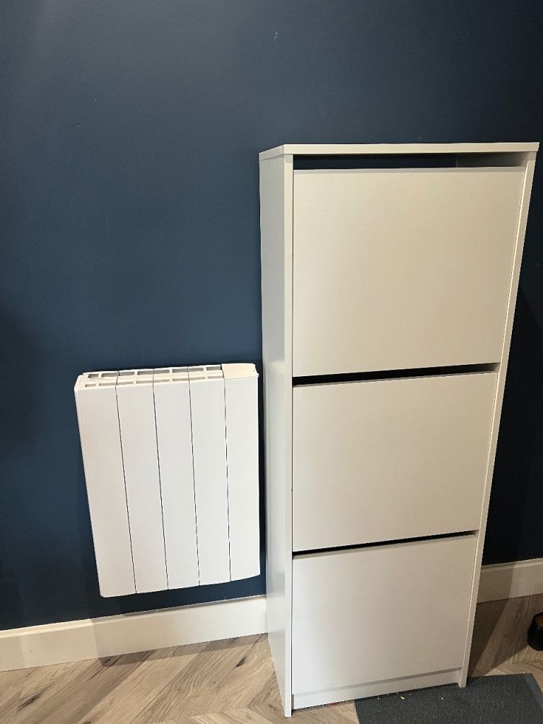 IKEA Bissa White Shoe Cabinet with 3 Drawers – Good Condition