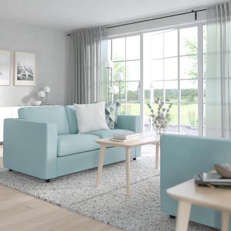 IKEA VIMLE 2-Seat Sofa – Saxemara Light Blue – Excellent Condition