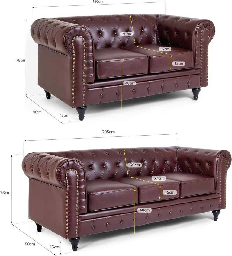 Chesterfield Style Sofa Set