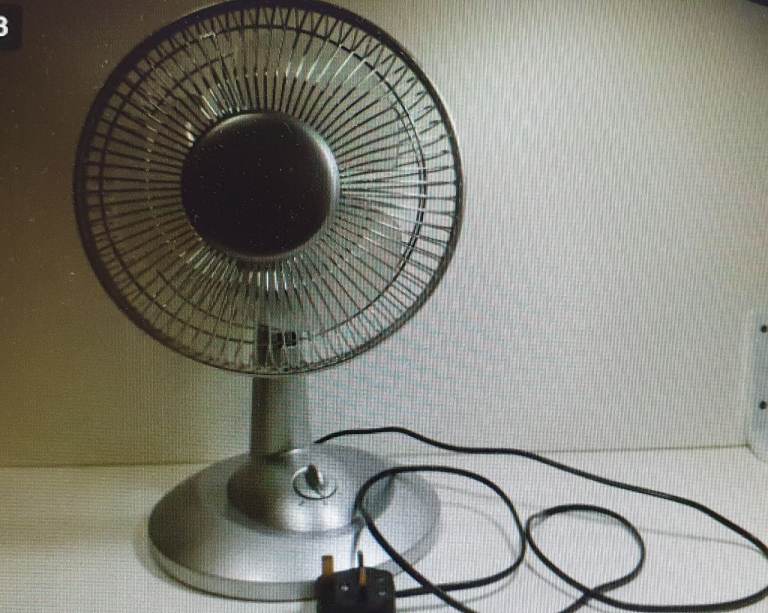 Silver Desk Fan Woolworths Desk FAN 9 1/2" - Good Working Order
