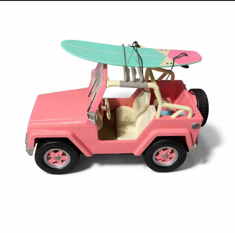 Pink Our Generation jeep - with Surfboard