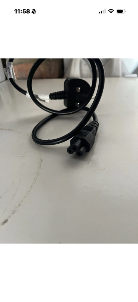 UK Mains Power Cable with 3-Pin Connector – As Good As New