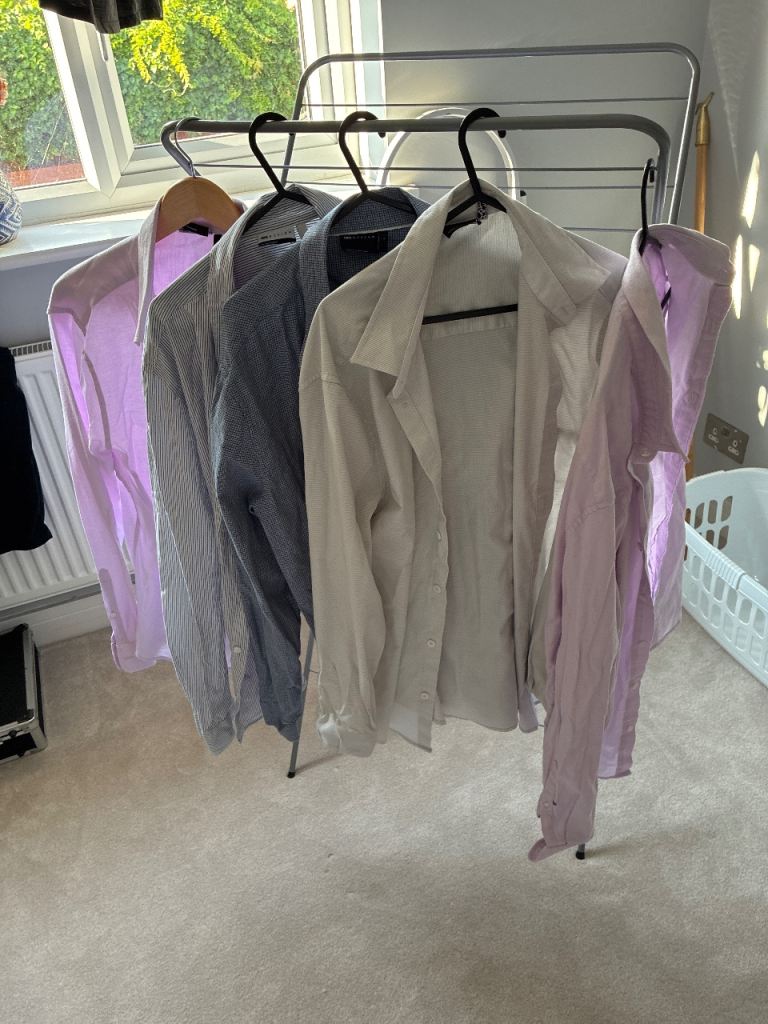 Bundle of 5 Men’s ASOS Work Shirts – L - Fitted - Various Colours, Good Condition