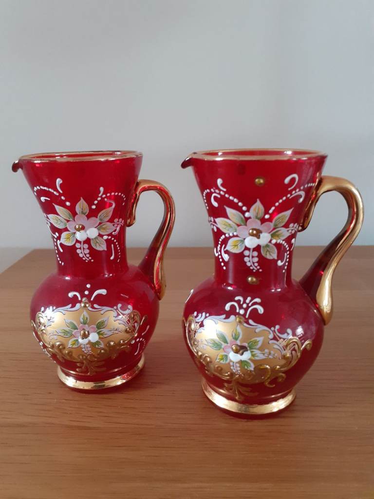 Venetian glass jugs