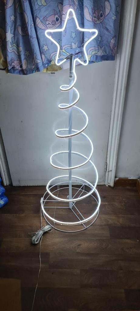 Neon Spiral Tree Light - White LED, As Good As New, £20.00 for Sale