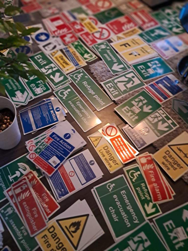 Job Lot of Safety Signs – Large Variety – Brand New