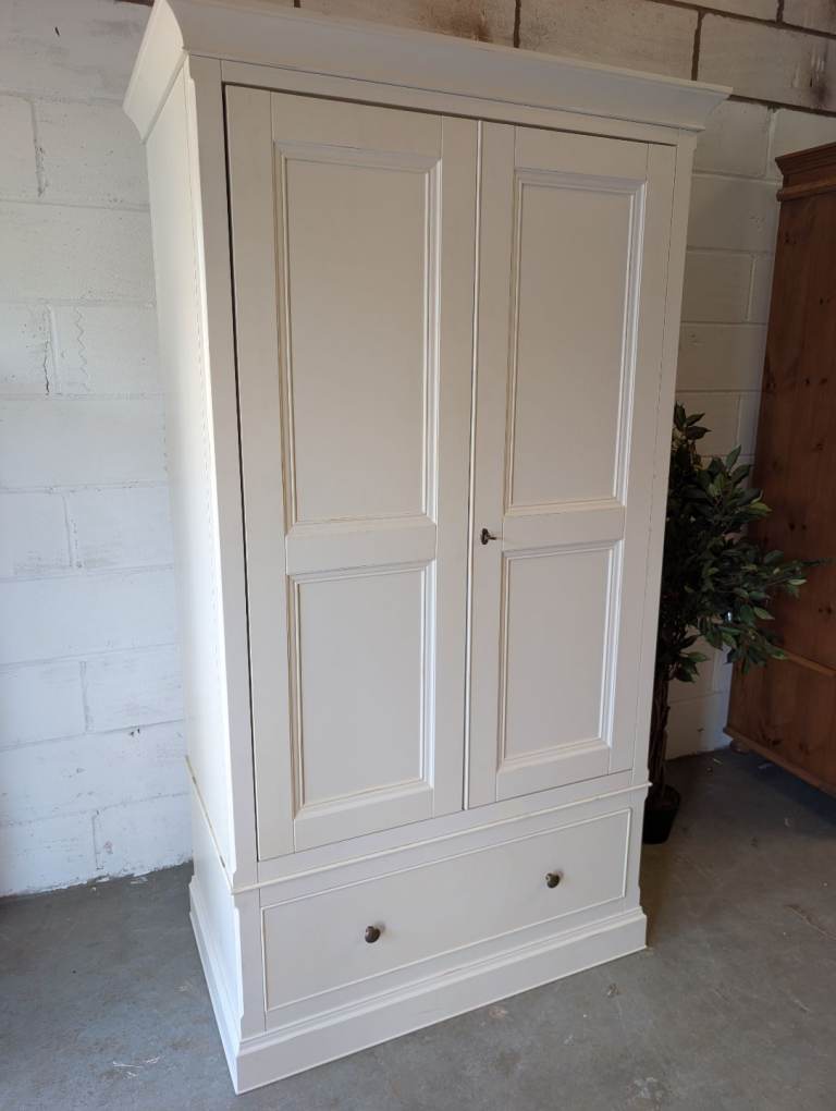 White larder cupboard, Wardrobe with Drawer – Good Condition