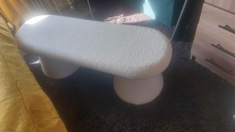 White cream bench seat 