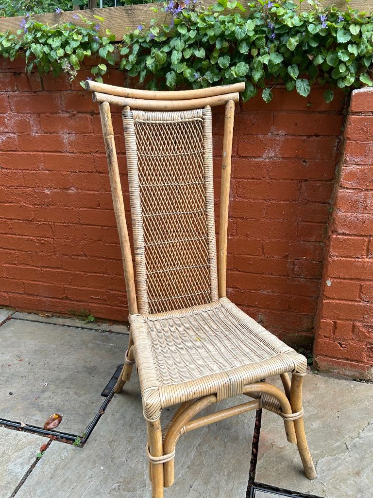 Tall Back Wicker Rattan Chair / Throne