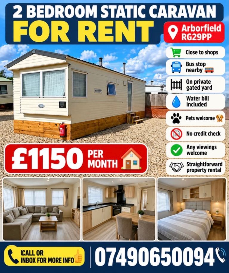 Static caravan for rent 
