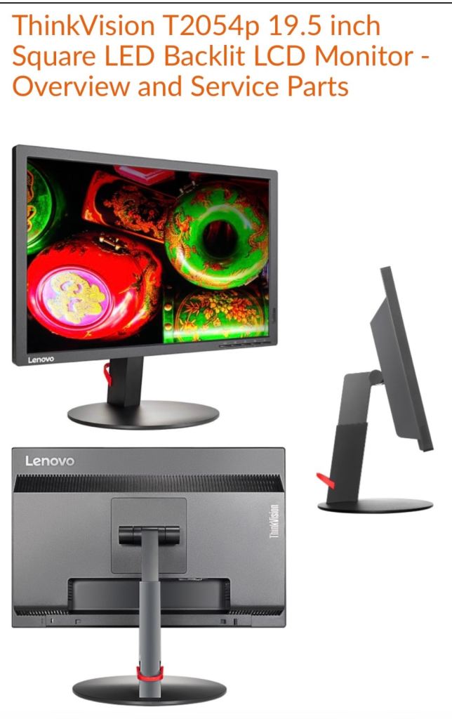 Lenovo ThinkVision T2054p 19.5-inch Monitor