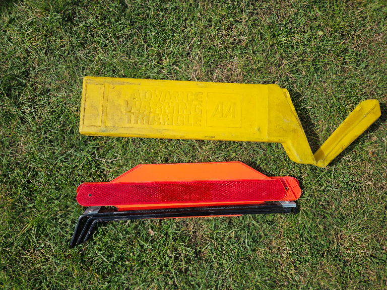 AA advance warning triangle emergency 