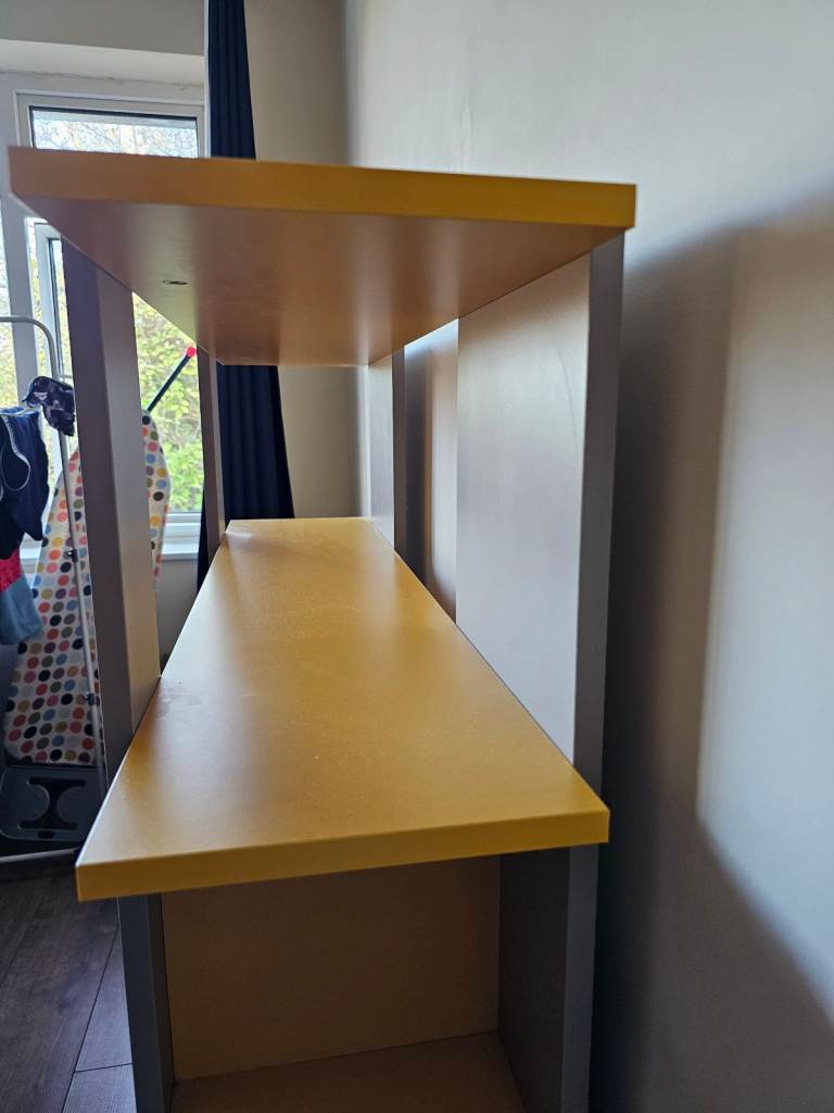 WAYFAIR - 4-Tier Bookcase – Light Mocha/Mustard (As Good As New)