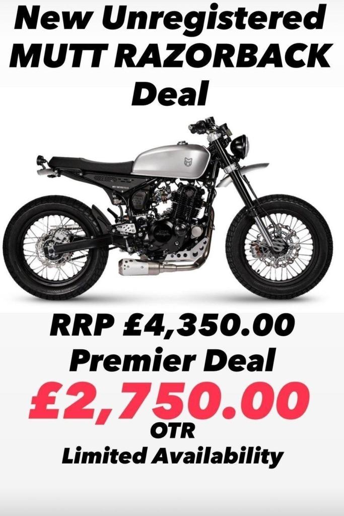 New Unregistered Mutt 250 Razorback Motorcycle  - Save £1600 Exc Premier Offer