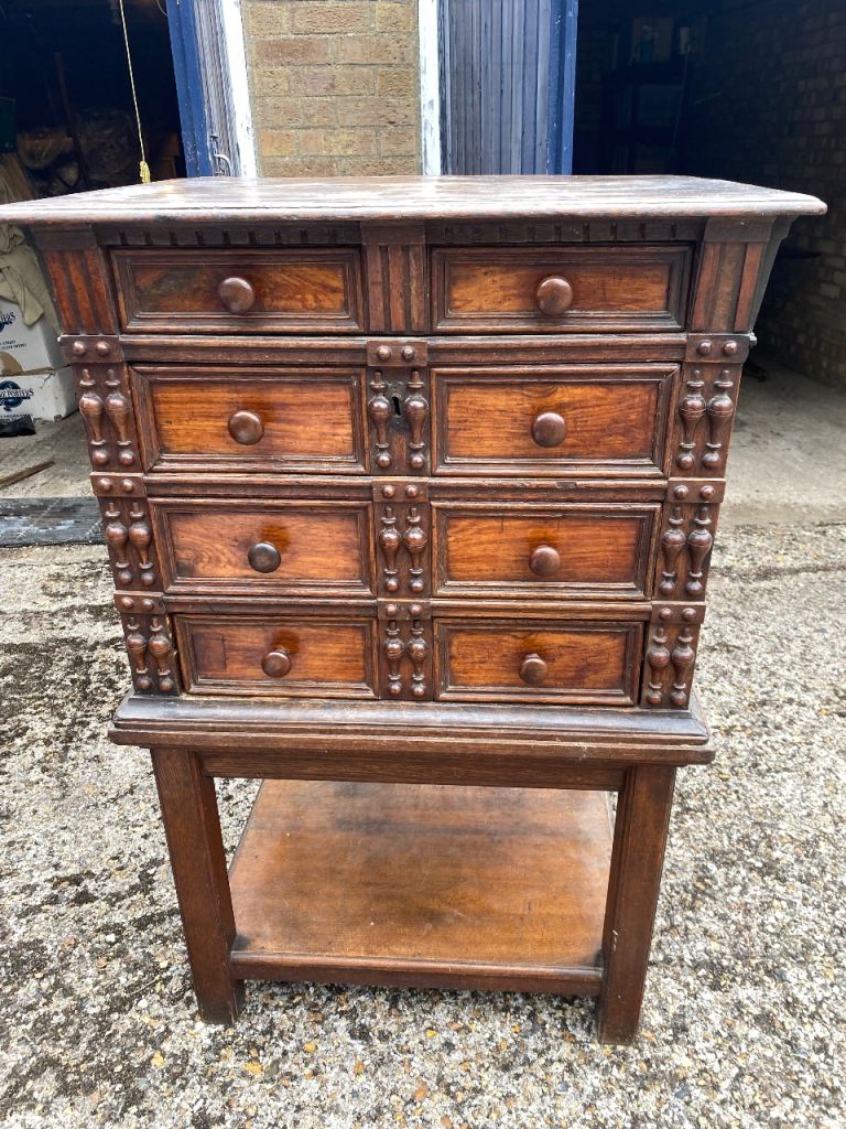 Rare 17th Century English Oak Table Cabinet  (c.1680–1696)