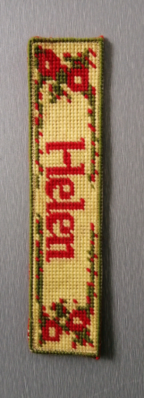 A Tapestry Bookmark Personalised with Helen.  