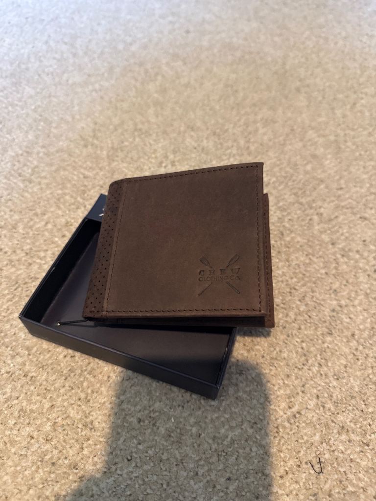Crew Clothing Brown Leather Wallet - Brand New with Box