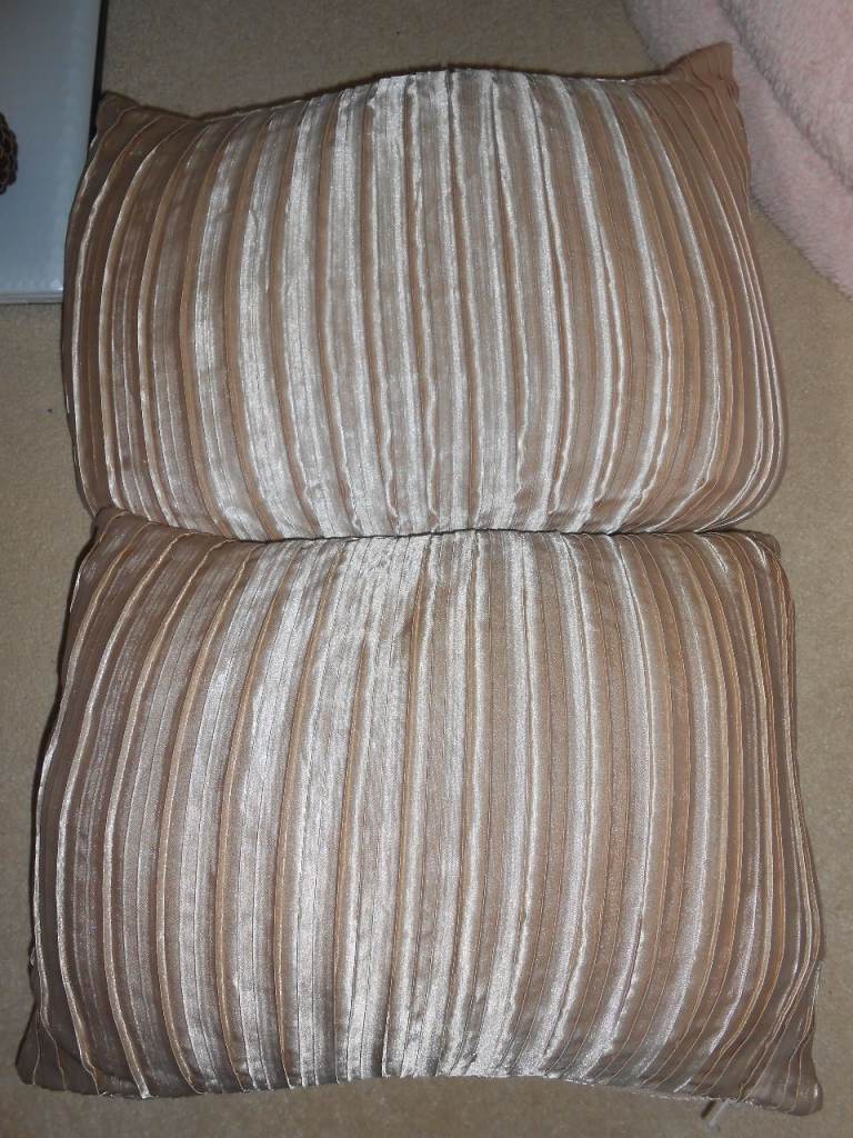 CUSHIONS GOLD COLOURED APPROX 12 X 16" SET OF 2