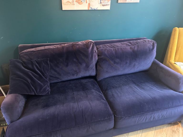 Navy two seater sofa 