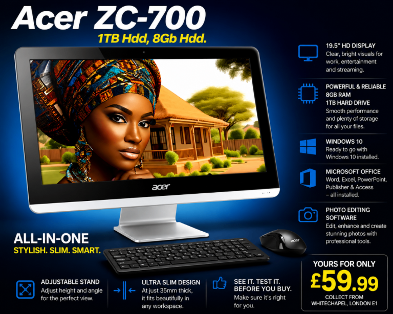 Acer ZC-700 All-in-One PC - 1TB HDD, 8GB RAM, Windows 10