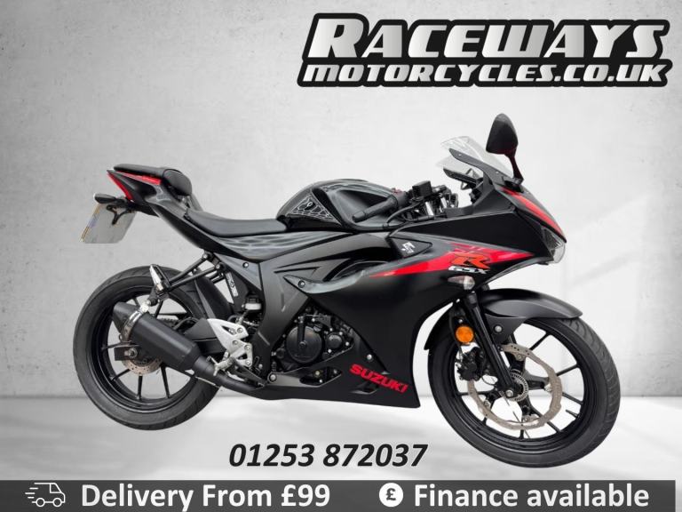 SUZUKI GSX-R125 BLACK, 2018 18 REG AL8, 9,836 MILES, 124CC SPORTS EXHAUST.