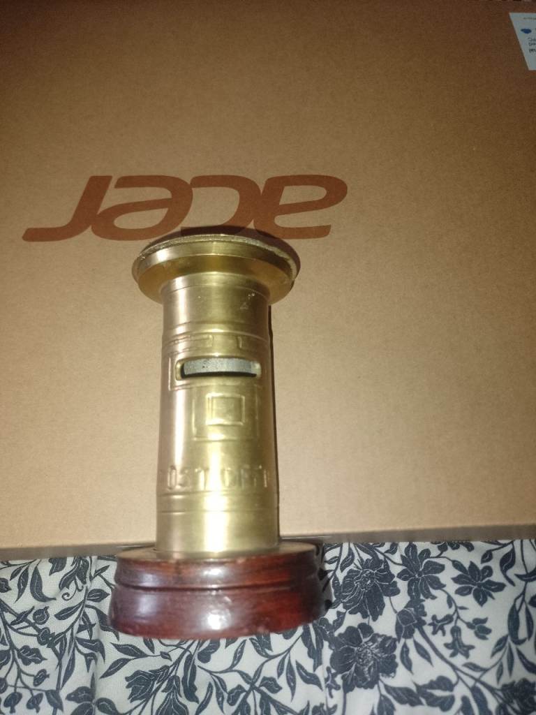 Vintage 1950s brass post office money box 