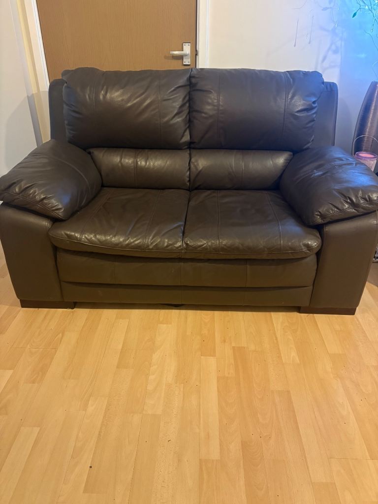 Brown leather sofas