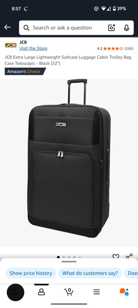 image for Black ex large suitcase 