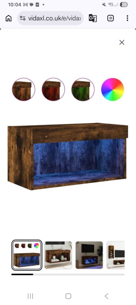 Led tv stand smoked oak brand new