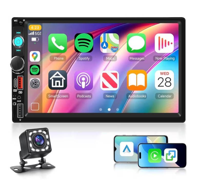 Car Radio Android Auto, 7'' Touch Screen 2 Din