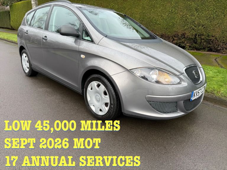 SEAT ALTEA 1.6 ESTATE 3 MTH WARNTY 45,000MLS 17 SVCS SEPT NO ADVS MOT 45MPG