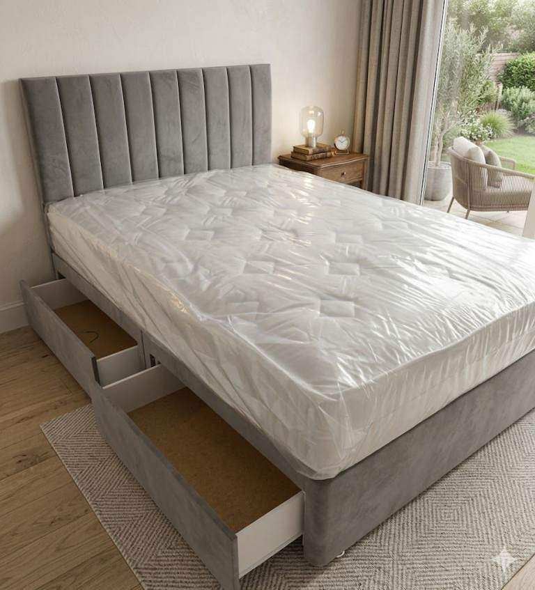 BRAND NEW Double 4ft6 Divan Bed Base With Mattress Cash On Delivery Order Now Free Delivery 🚛📢