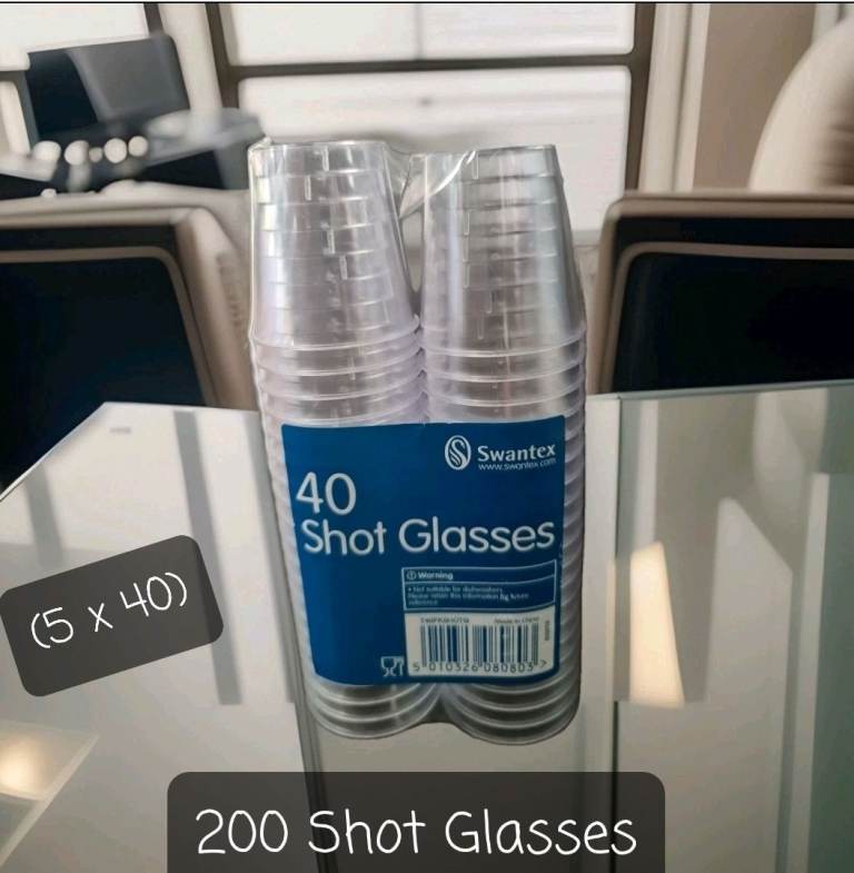 Swantex - 200 Clear Plastic Shot Glasses ( 5x40) 