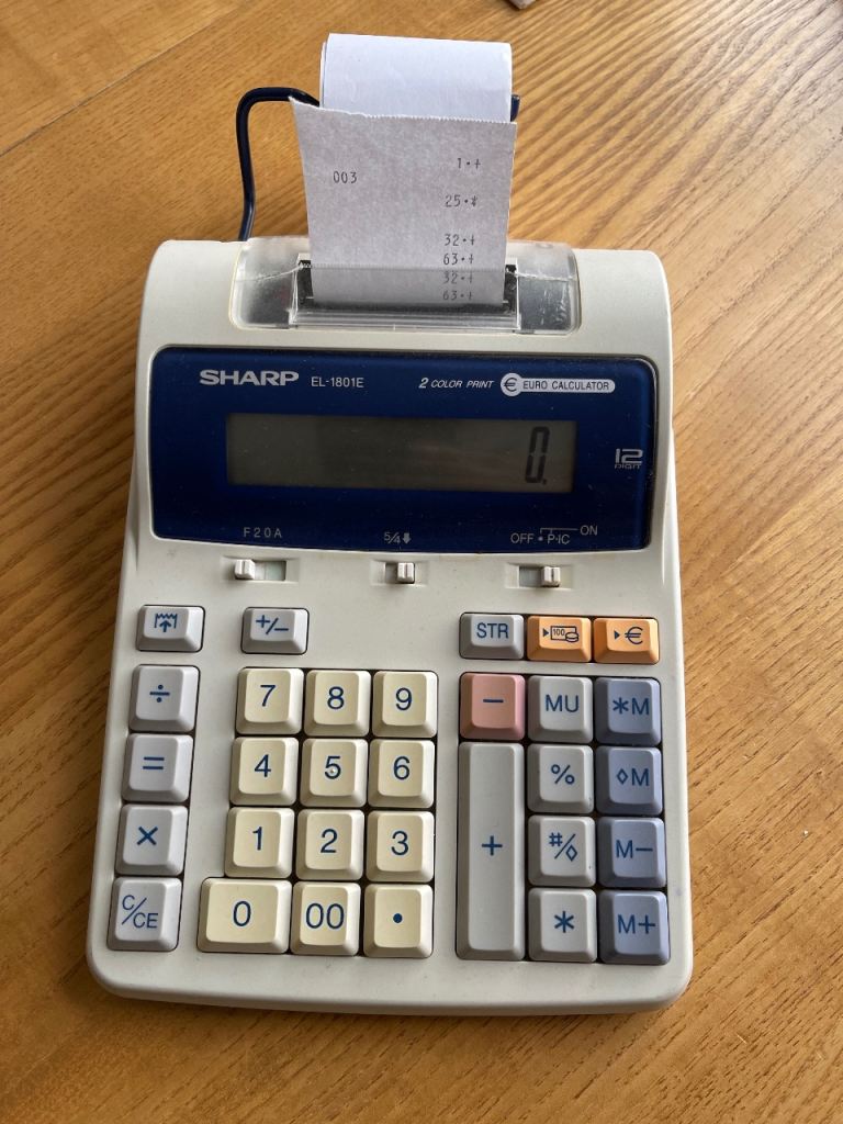 Sharp electronic print calculator