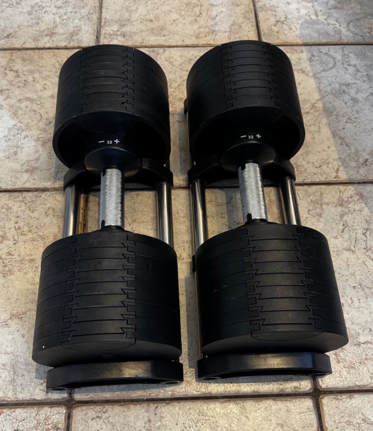 32kg Adjustable Dumbbell Pair 2kg Increments-MUSCLEIQ