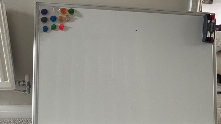 Large Whiteboard with Aluminium Frame – Good Condition
