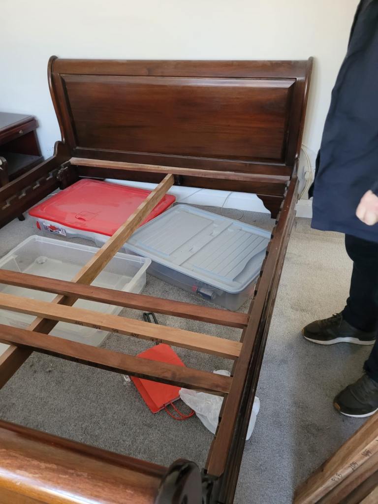 Wooden double bed in good condition